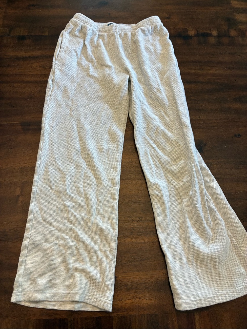 Brandy Melville Anastasia Waffle Sweatpants Wide Leg Gray One Size